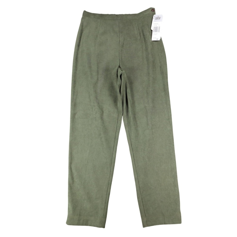 Lucia Trousers Womens 12 Vintage 90s Cactus Green Stretch Straight Leg Pants NWT